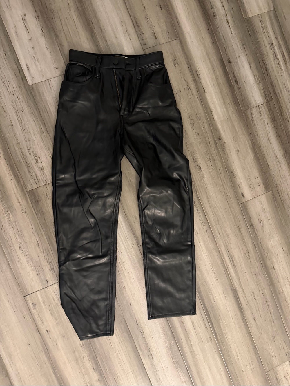 Abercrombie & Fitch Black Faux Leather Slim Jeans
